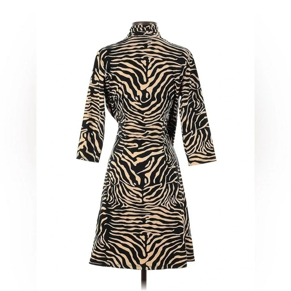 J MCLAUGHLIN 3/4 Sleeve Animal Print Catalina Cloth Panama Savannah DRESS Zebra - Picture 4 of 13